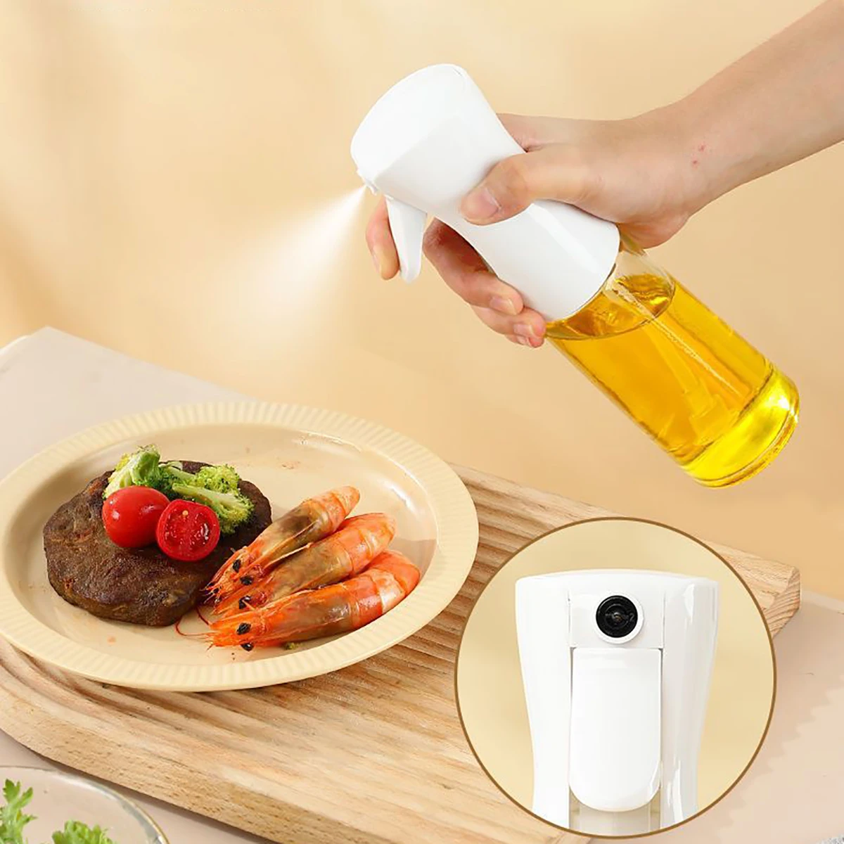 Camping Cooking Oil Container - 250ml Oil Spray Bottle Kitchen Cooking