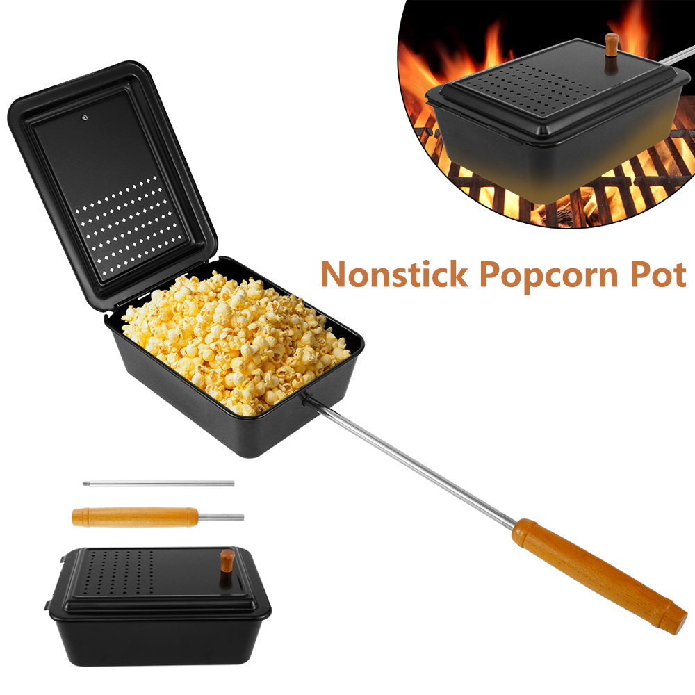 Skillet Cast Iron Camp - Nonstick Popcorn Pot Portable Iron Popcorn