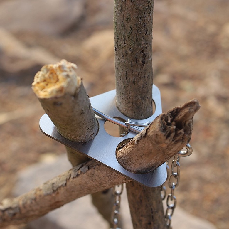 Camping Cooking Hanger - Stainless Steel Camping Tripod Portable Detachable
