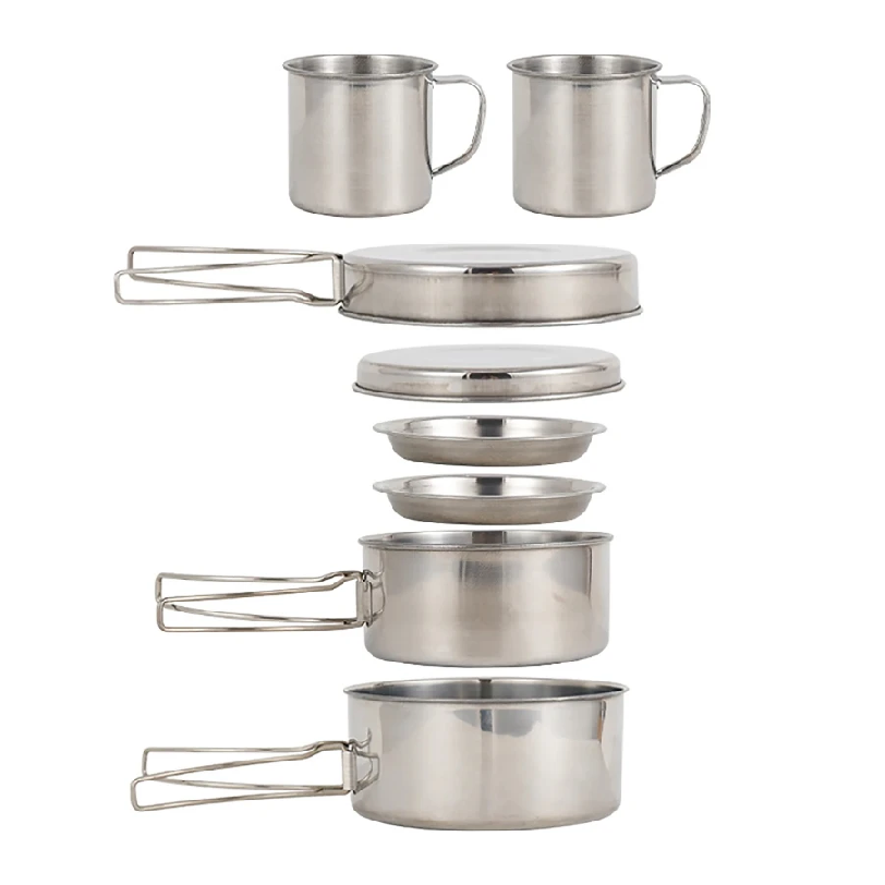 8pcs/Set Camping Cookware Mess - Camping Cooking Gear Set ulasan dan harga