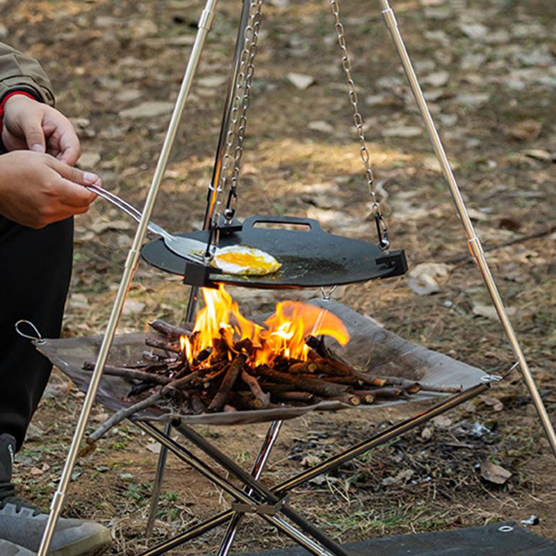 Outdoor Campfire Tripod Portab - Camping Cooking One Pot ulasan dan harga