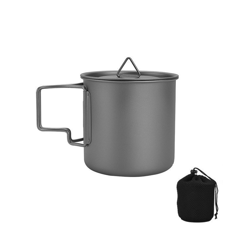 Titanium Camping Mug with Fold - Camping Cooking Handle ulasan dan harga