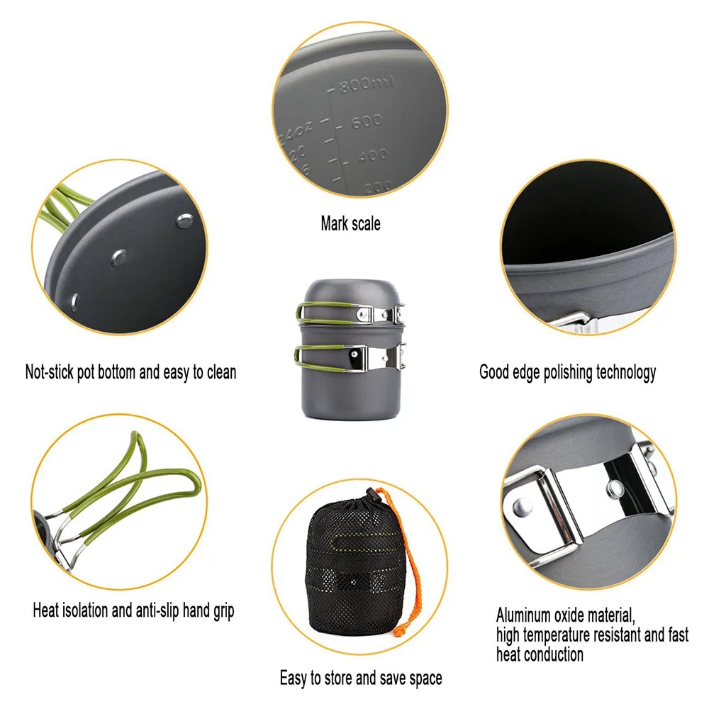 Camping Cookware Mess Kit Ultr - Camping Cooking Gear Set ulasan dan harga