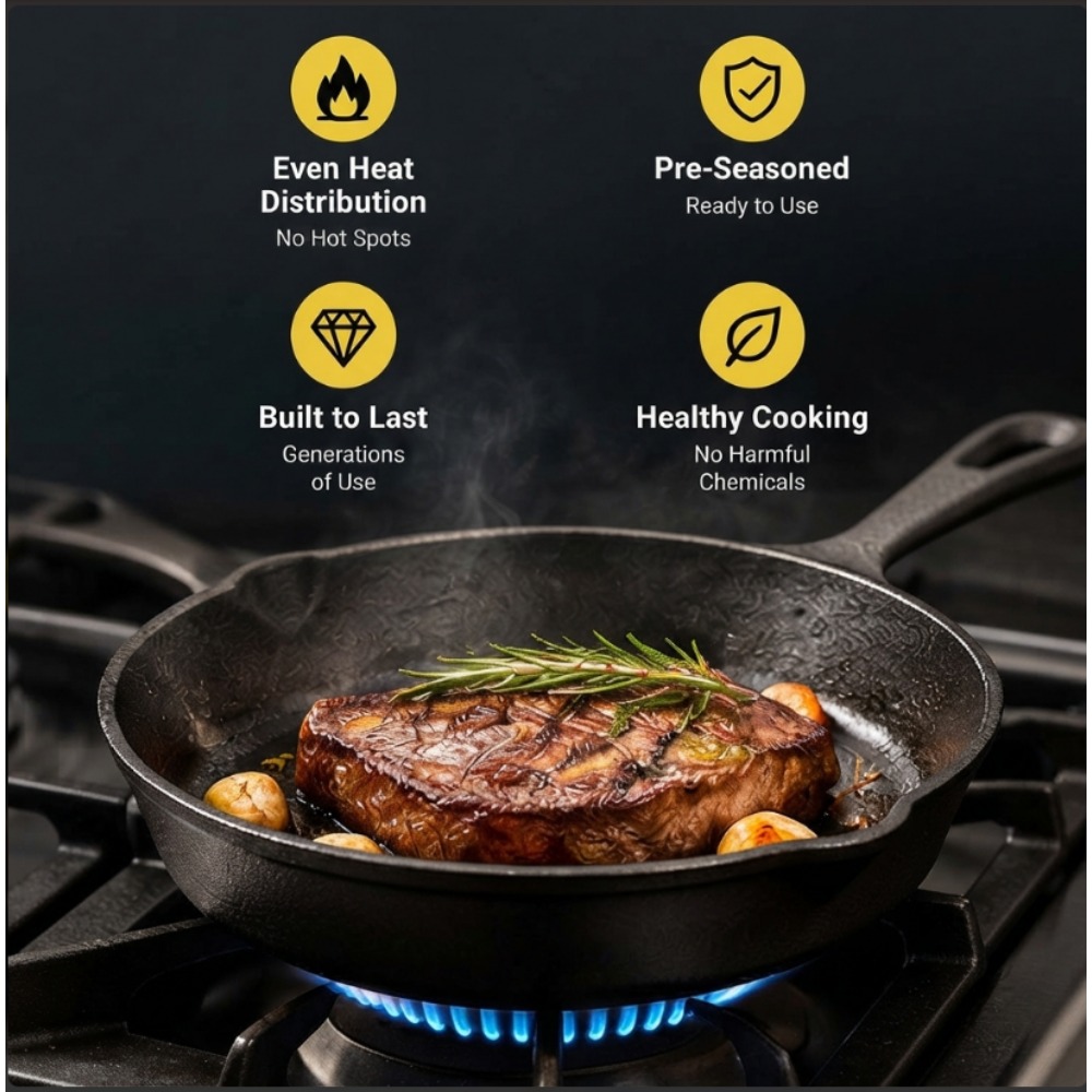 3-Piece Cast Iron Skillet Set, - Skillet Cast Iron Camp ulasan dan harga