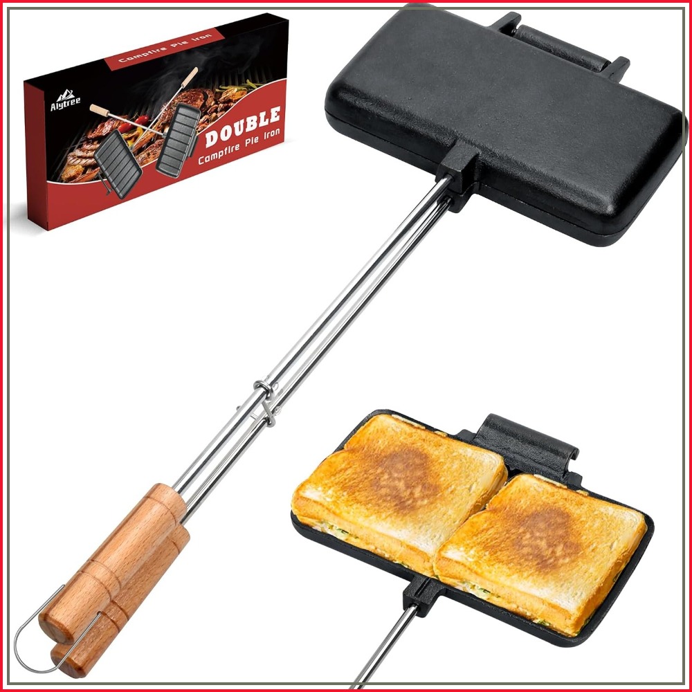 Double Pie Irons for Camping C - Camping Cooking Cast Iron ulasan dan harga