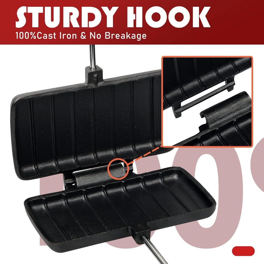 Double Pie Irons for Camping C - Camping Cooking Cast Iron ulasan dan harga
