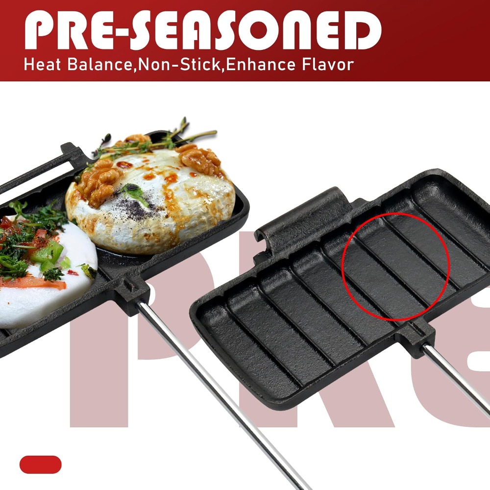 Double Pie Irons for Camping C - Camping Cooking Cast Iron ulasan dan harga