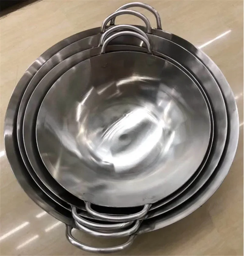 304 stainless steel wok 50 60  - Camping Cooking Without Gas ulasan dan harga