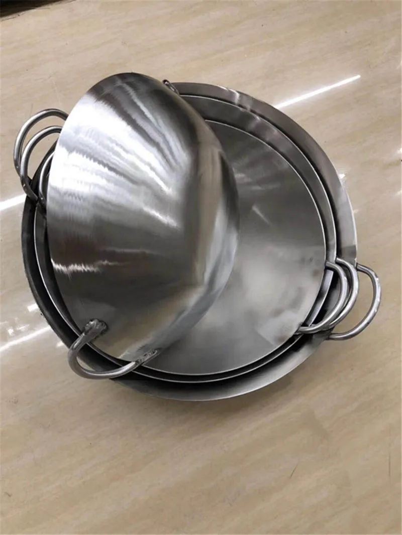 304 stainless steel wok 50 60  - Camping Cooking Without Gas ulasan dan harga