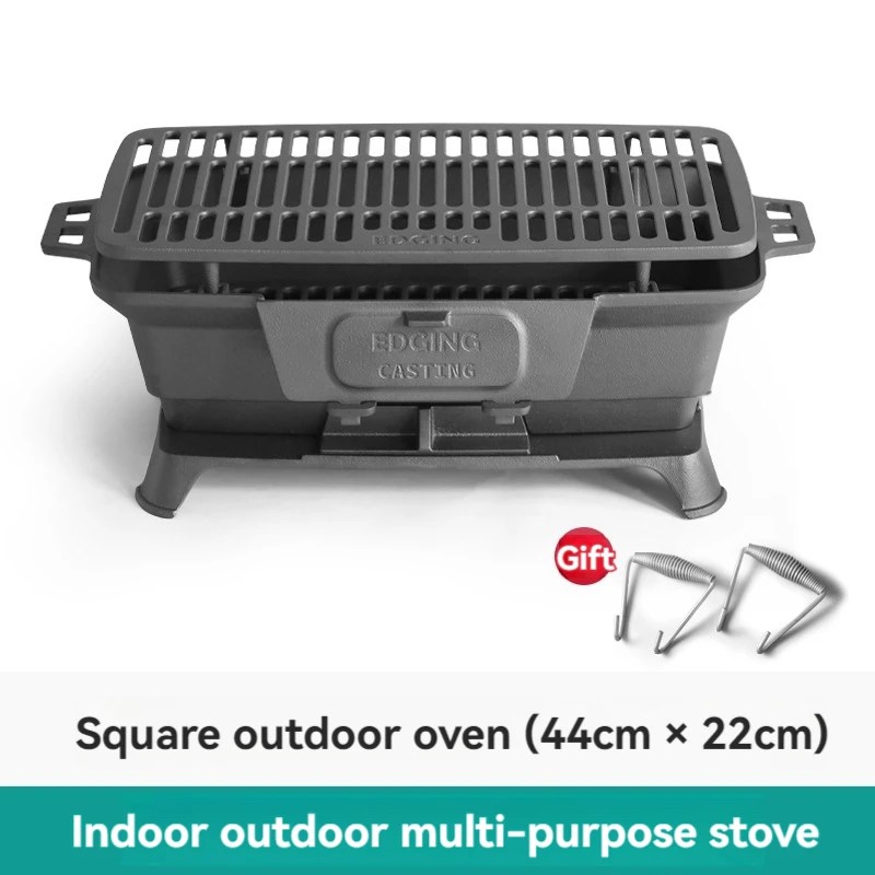 Uncoated barbecue charcoal sto - Camping Cooking Cast Iron ulasan dan harga