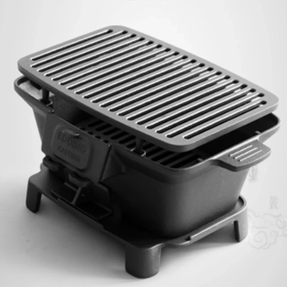 Uncoated barbecue charcoal sto - Camping Cooking Cast Iron ulasan dan harga