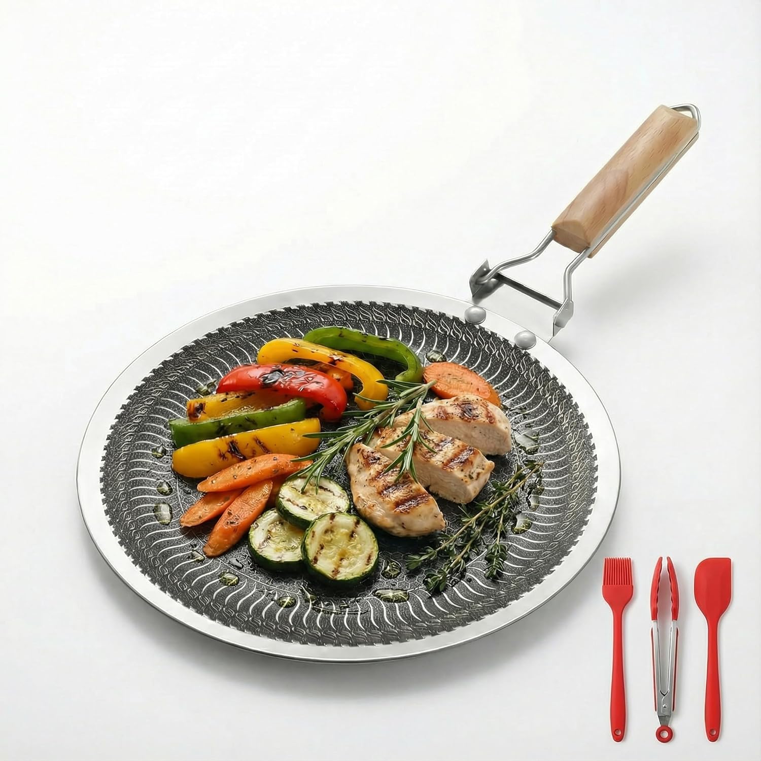34/38cm Round Stainless Steel  - Camping Cooking Without Gas ulasan dan harga