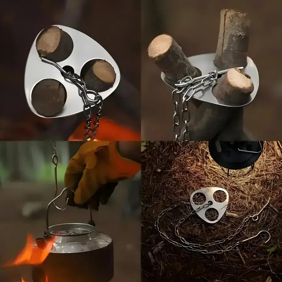 Portable Camping Tripod Fire P - Camping Cooking One Pot ulasan dan harga