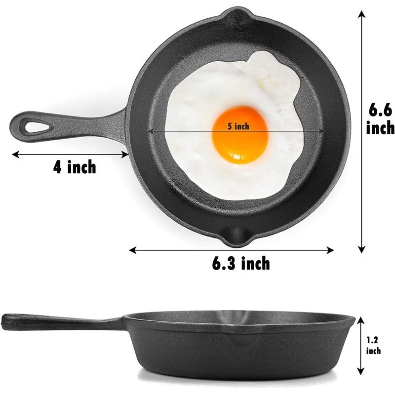 6 Inch Cast Iron Skillet, Fryi - Skillet Cast Iron Camp ulasan dan harga