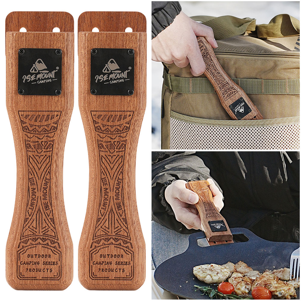 Outdoor Natural Wood Grill Pan - Camping Cooking Handle ulasan dan harga