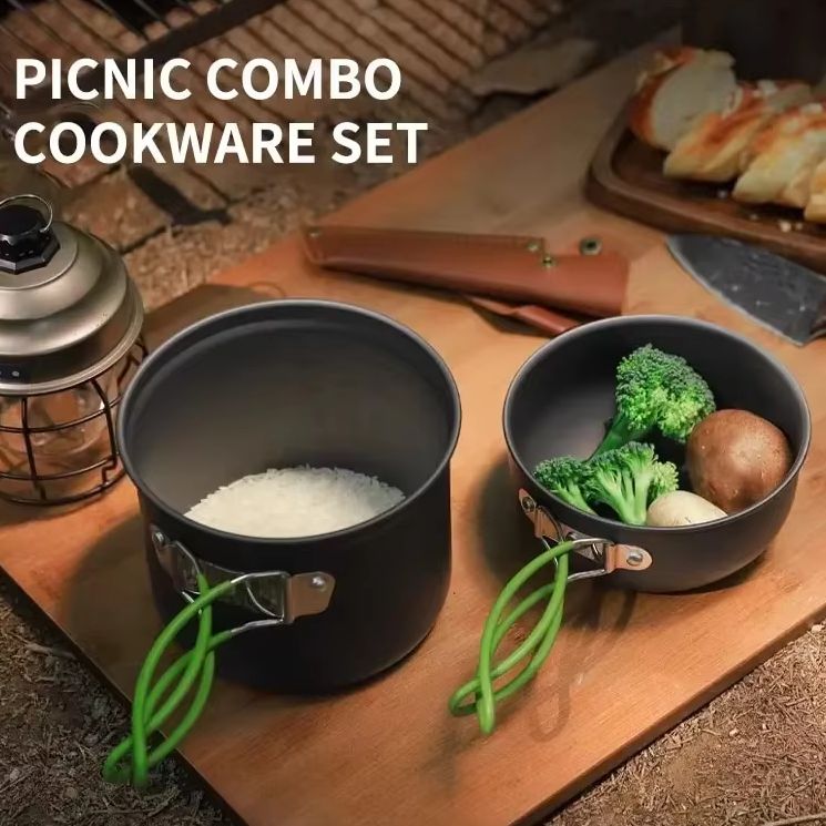 Outdoor Hiking Picnic Cookware - Camping Cooking Gear Set ulasan dan harga