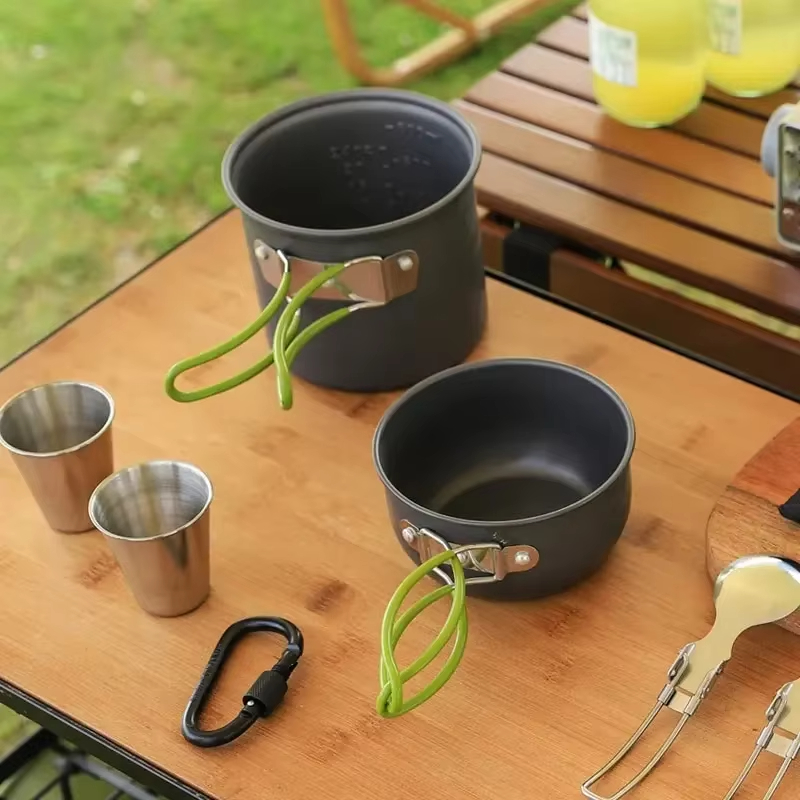 Outdoor Hiking Picnic Cookware - Camping Cooking Gear Set ulasan dan harga