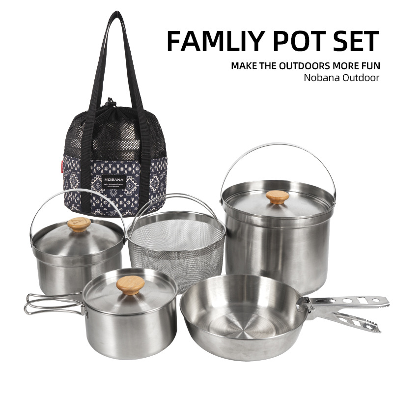 NOBANA Newest Outdoor Stainles - Camping Cooking Gear Set ulasan dan harga