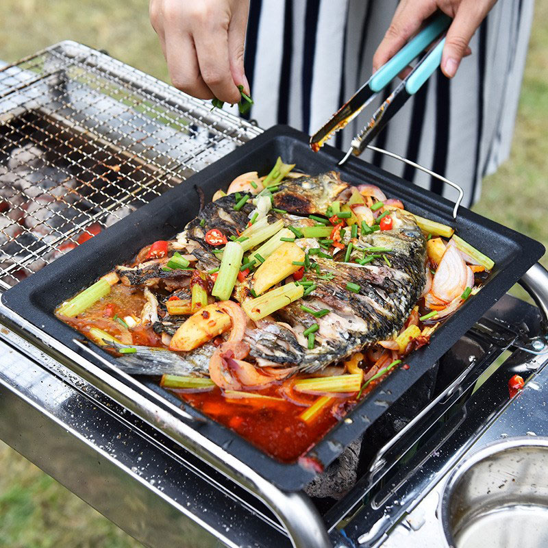 Outdoors Thick Square Grill Pa - Camping Cooking Handle ulasan dan harga
