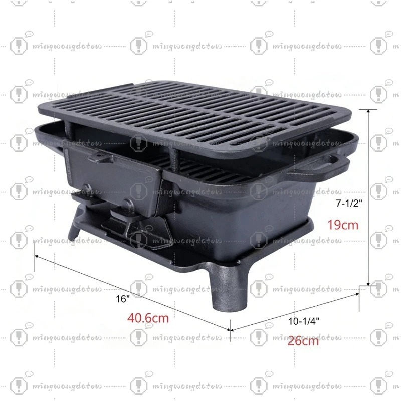 Cast Iron Charcoal Grill Non C - Camping Cooking Cast Iron ulasan dan harga