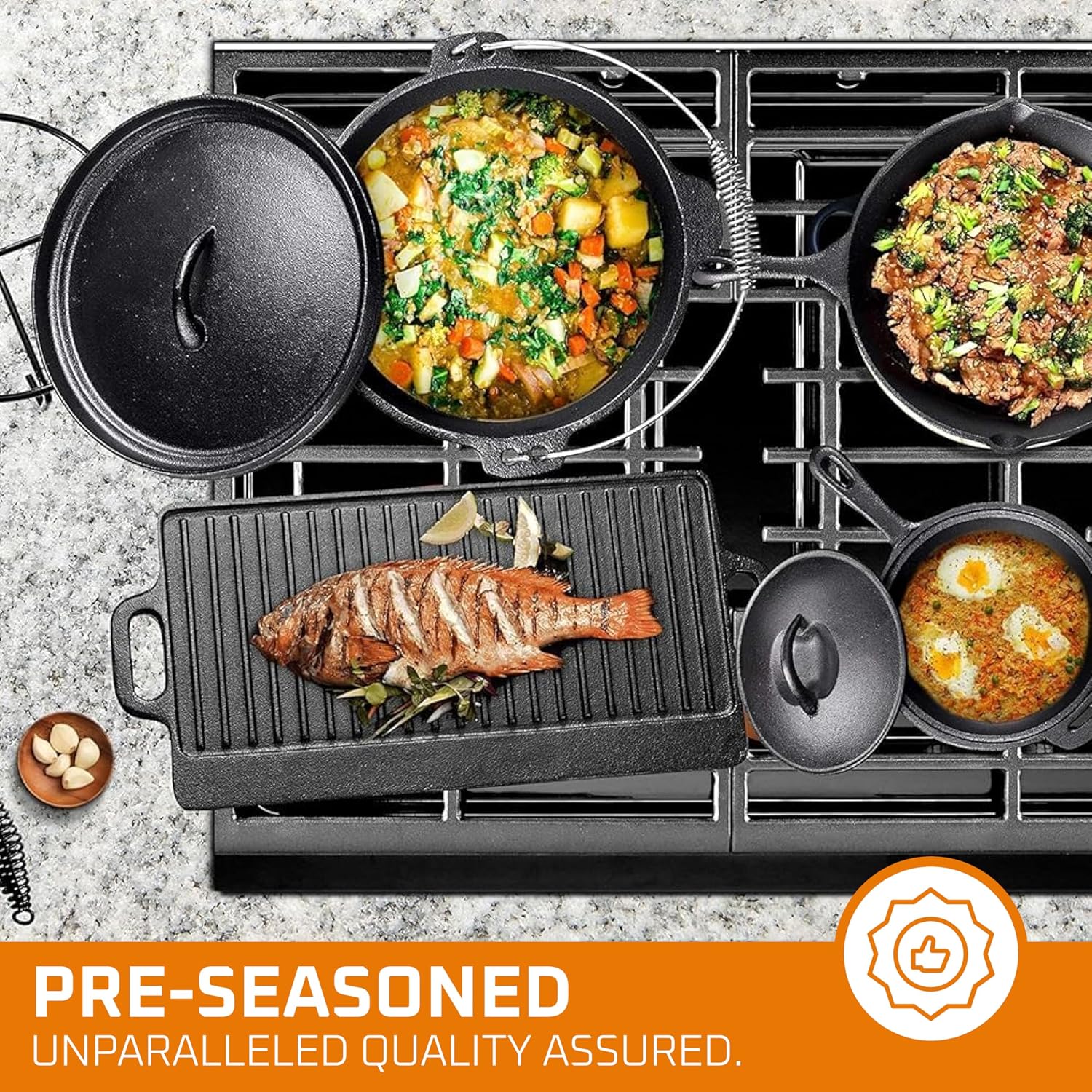 Camping Cooking Set Of 7. Pre  - Camping Cooking Cast Iron ulasan dan harga