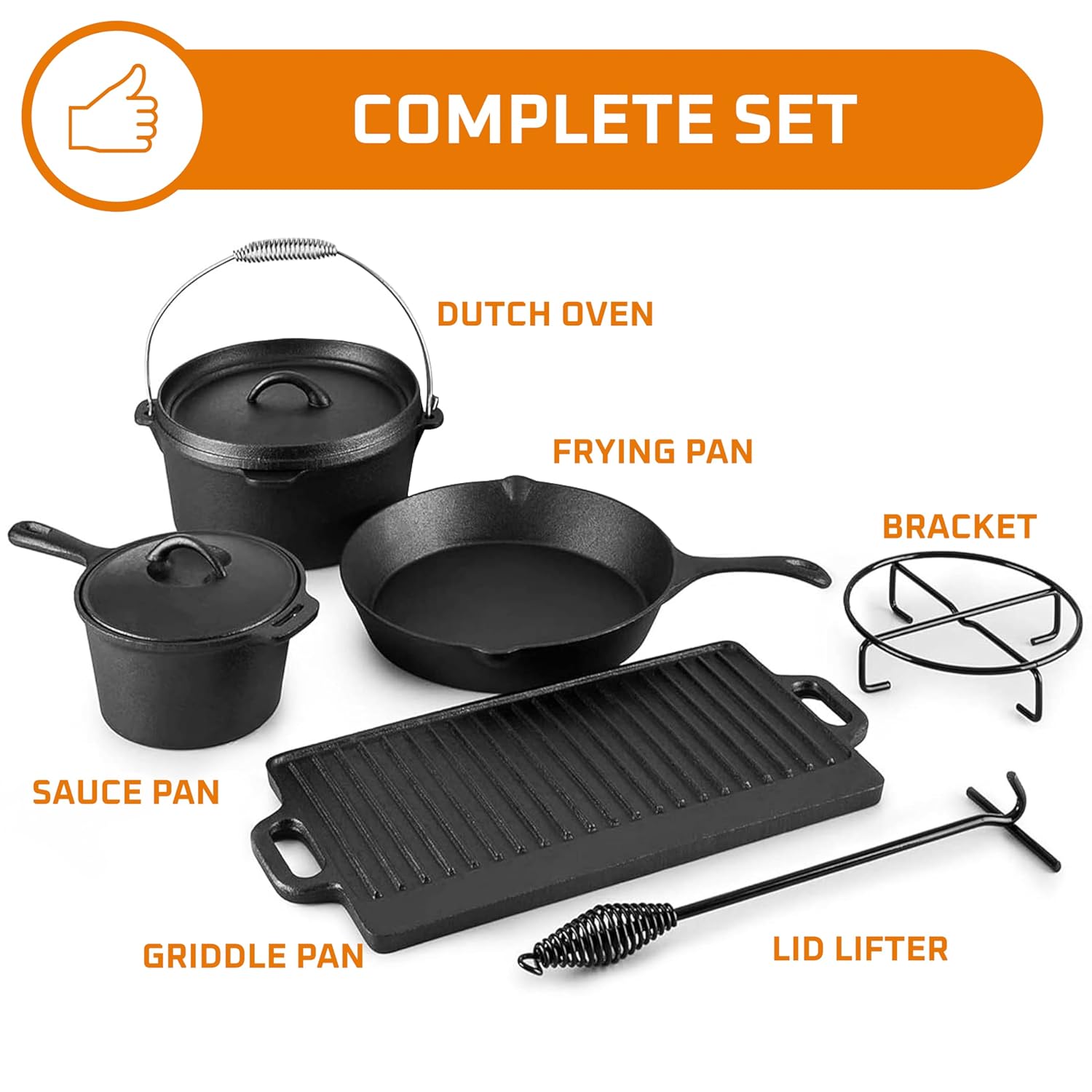 Camping Cooking Set Of 7. Pre  - Camping Cooking Cast Iron ulasan dan harga
