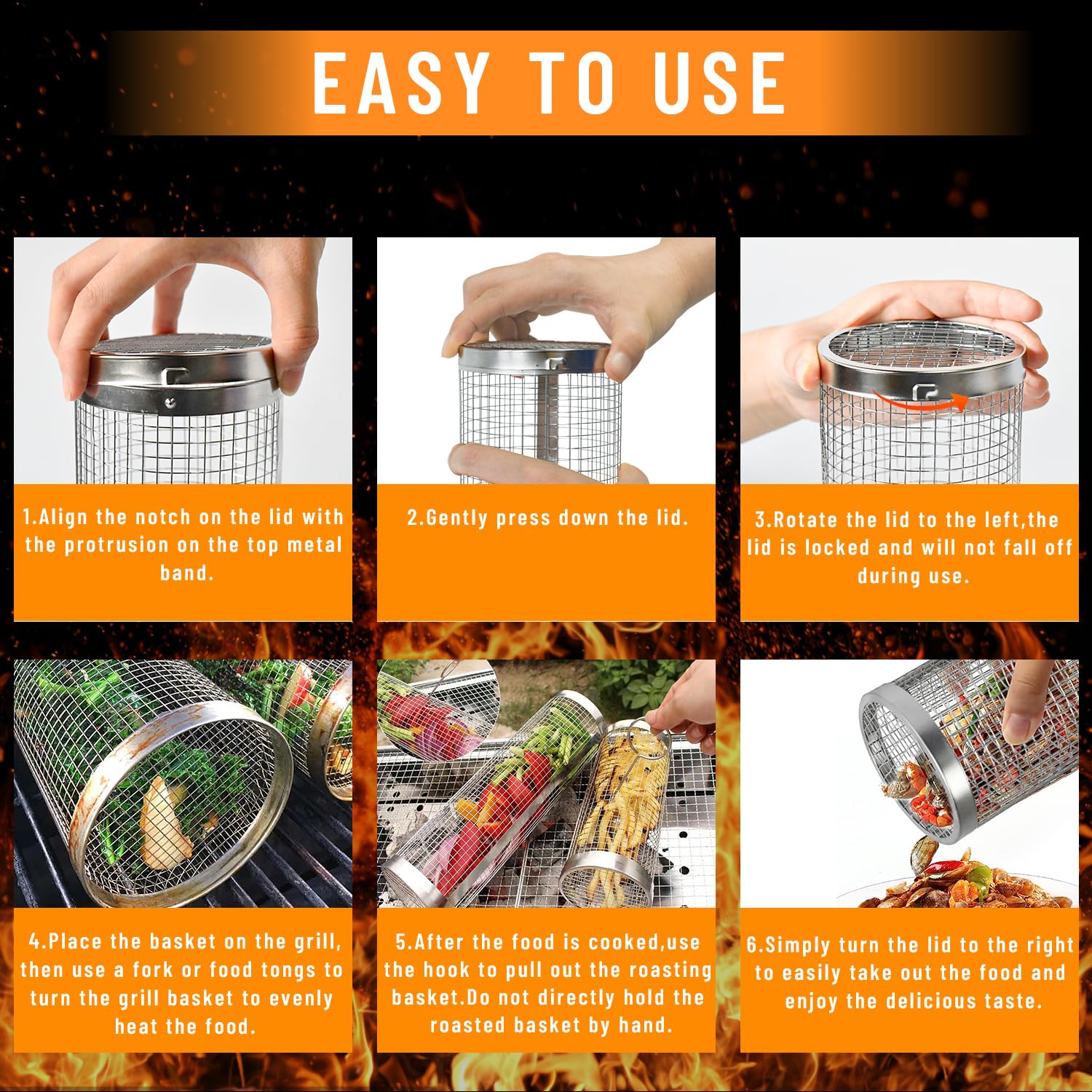 2 Pieces Rolling Grilling Bask - Camping Cooking Gear Set ulasan dan harga