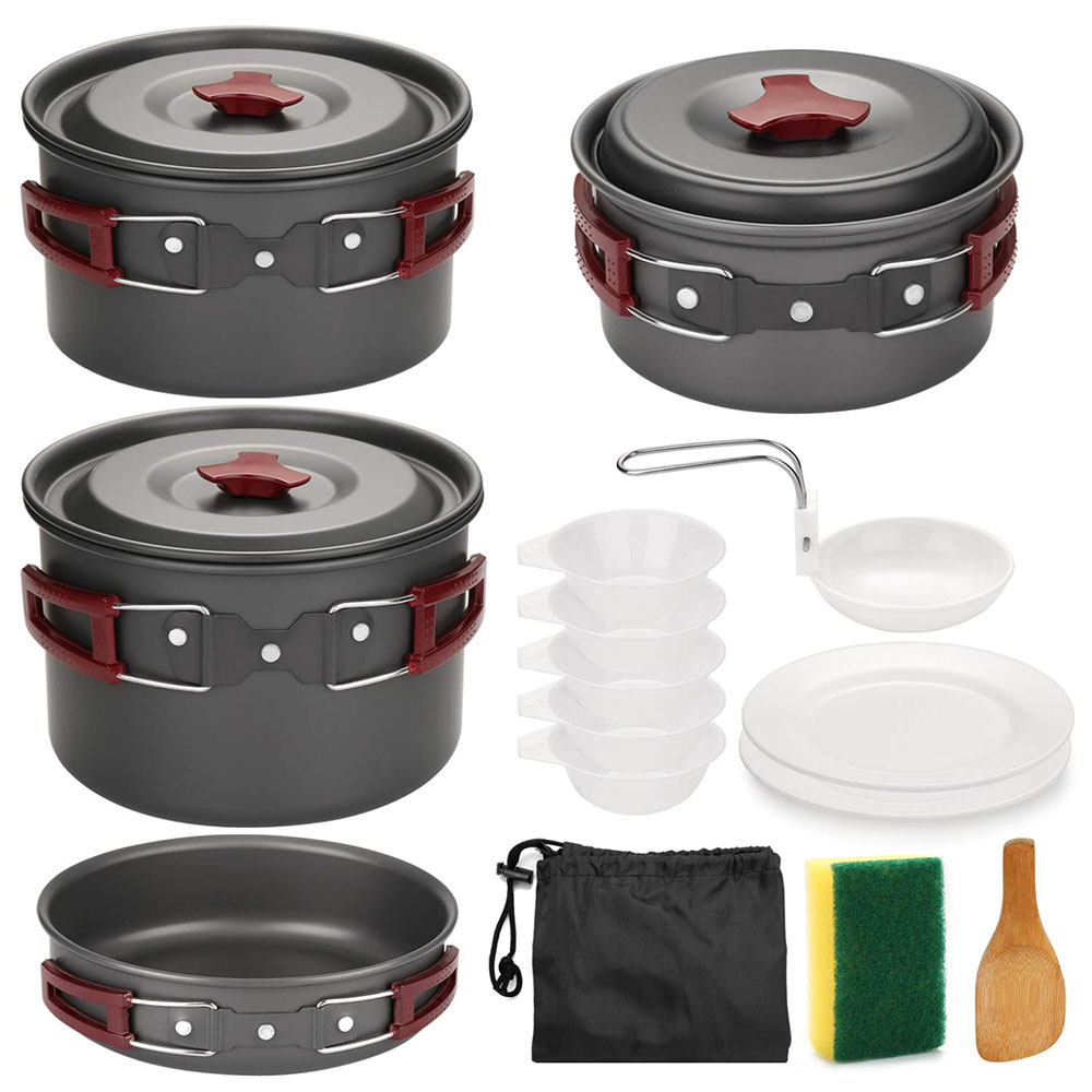 Outdoor Camping Cookware Kit N - Camping Cooking Gear Set ulasan dan harga