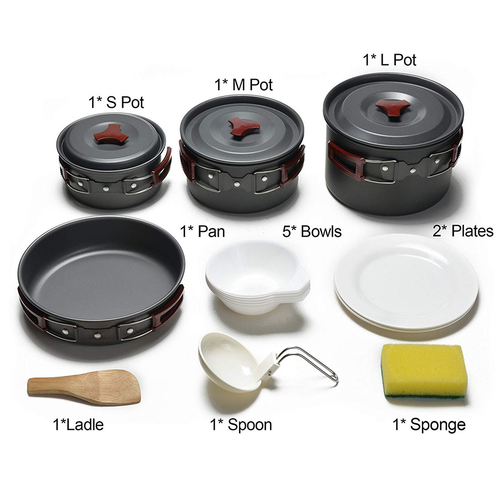 Outdoor Camping Cookware Kit N - Camping Cooking Gear Set ulasan dan harga