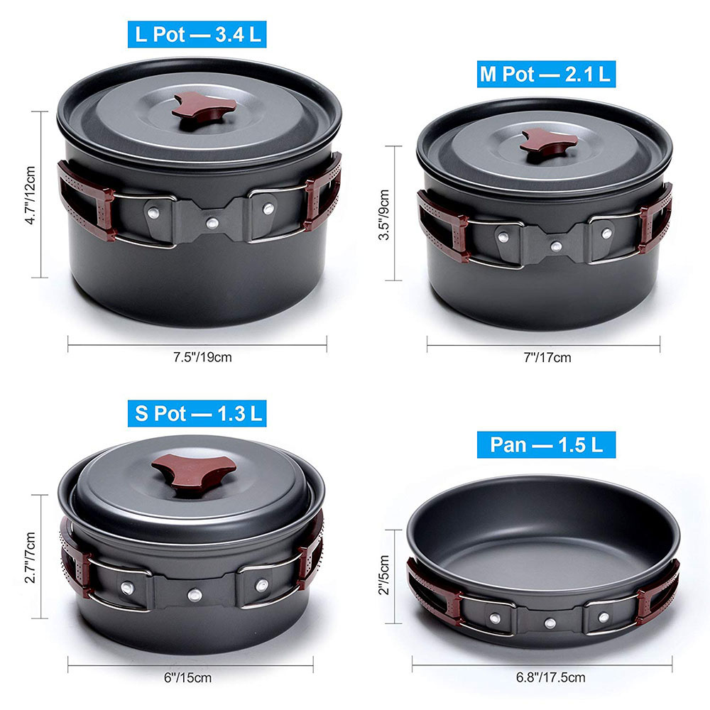 Outdoor Camping Cookware Kit N - Camping Cooking Gear Set ulasan dan harga